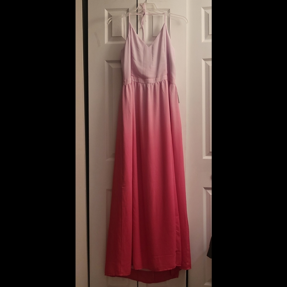 Express ombre halter maxi dress